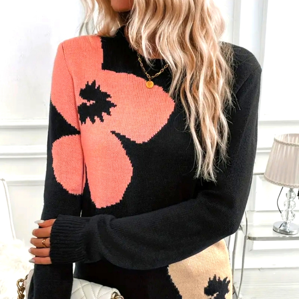 Reduced!!!Love This Long Waist Floral Sweater!!! Almost Sold Out!  Floral Print.